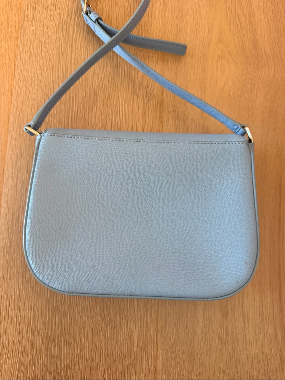 Kate Spade New York Light Blue Saffiano Leather Crossbody Bag Gold Hardware - Picture 3 of 15
